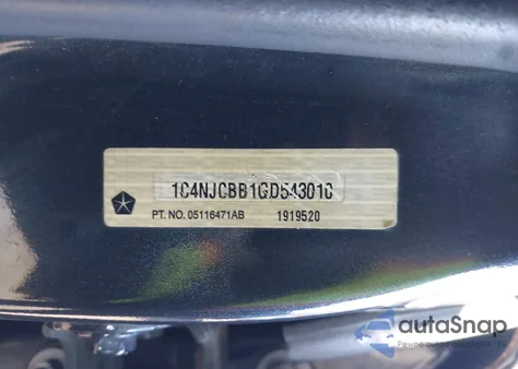 2016 Jeep Compass Sport z USA, uszkodzony, nr VIN 1C4NJCBB1GD543010